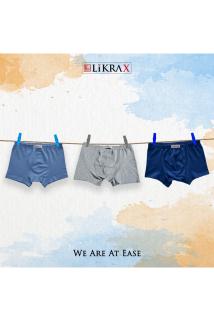 Erkek Çocuk Basic Boxer 3’lü ( Mavi - Gri - Saks Mavi )