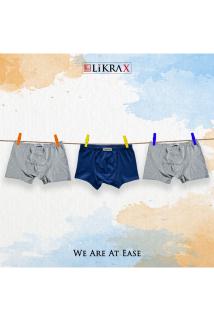 Erkek Çocuk Basic Boxer 3’lü ( 2 Adet Gri - Saks Mavi )